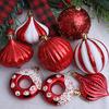 8PCS Colorful Christmas Tree Decorations With Unique Artwork Durable Plastic Ornament For Indoors Outdoor Use
