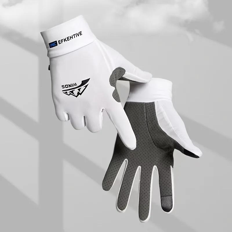 

Motorcycle Sunscreen gloves, men s and women s fishing gloves, thin and breathable fully matched ice riding gloves summer gloves XL білий