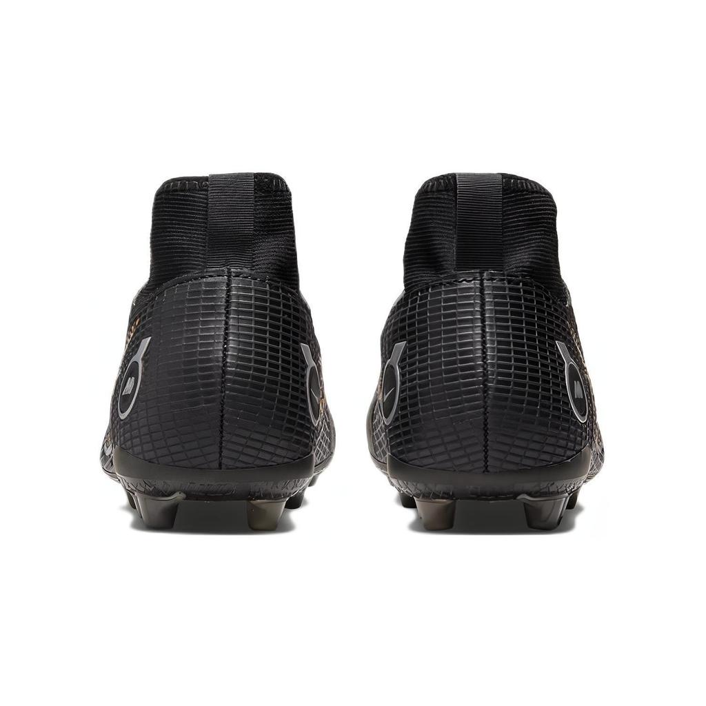 Nike Mercurial Superfly 8 Academy Okrągły Czubek Sznurowane Antypoślizgowe Trwałe Wysokie Buty Piłkarskie Dziecięce Trampki Czarne DJ2859-007