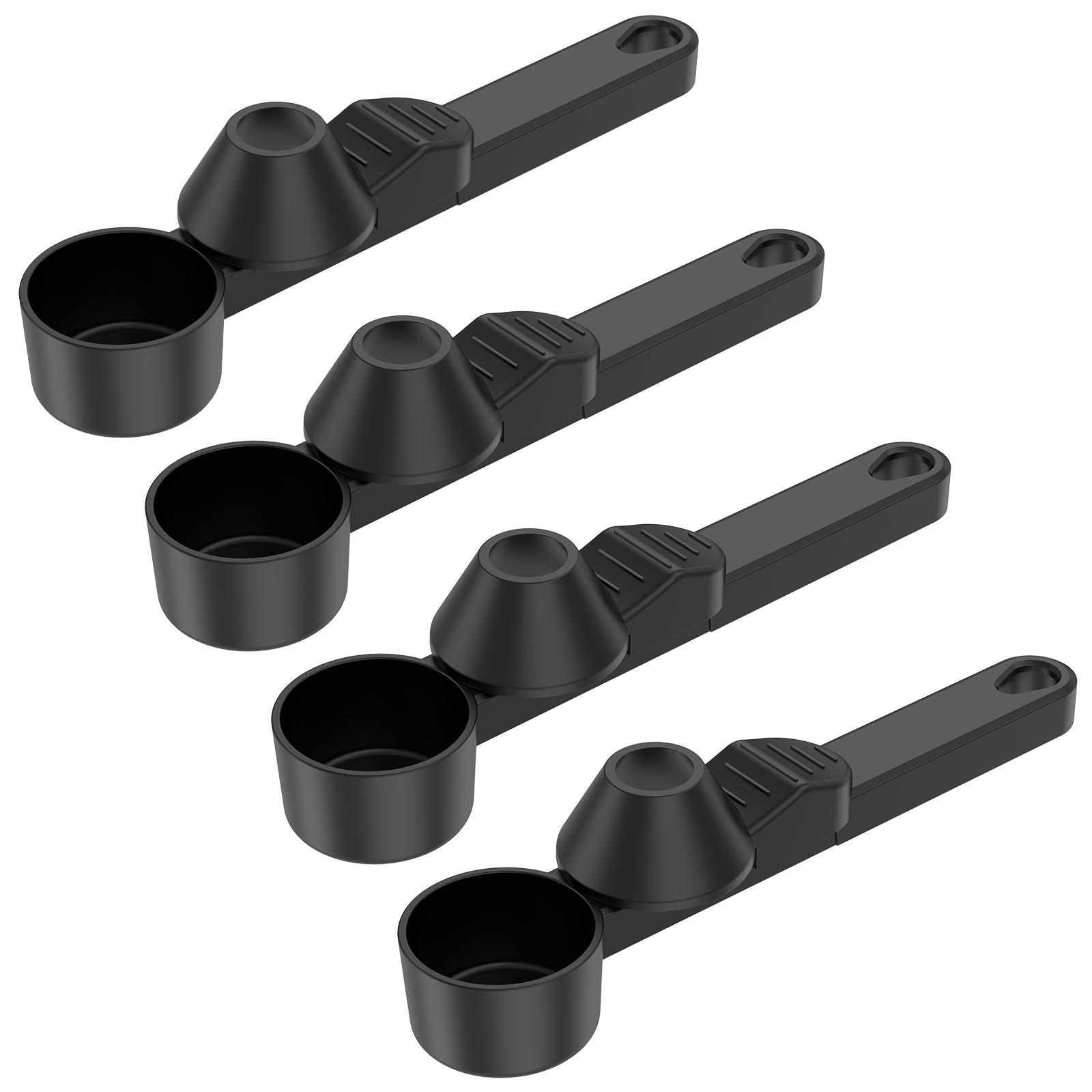 

4Pcs Coffee Scoop with Funnel Reusable Protein Powder Spoon Sliding Spoon Funnel for K Cup Refillable Coffee Pods Kitchen Gadget