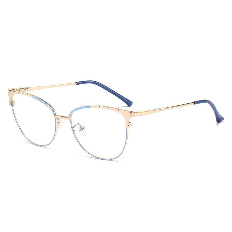 New Metal Anti Blue Light Glasses Flat Lens Eyeglasses Frames Women Men Fashion Luxury Brand Eyewear Glasses Frame