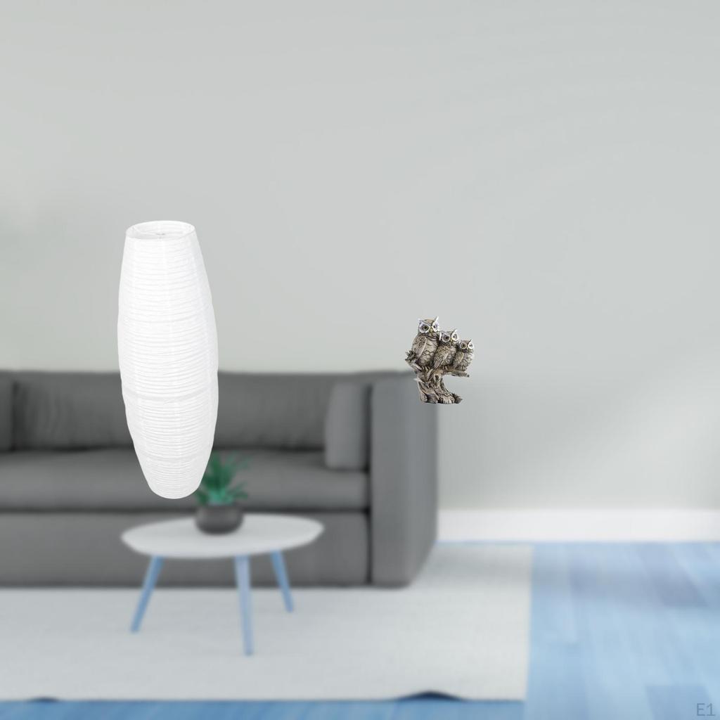 Modern Owl Lampshade Floor Lamp with Bulb Cage Guard And Animal Sculpture Ornament for Bedroom