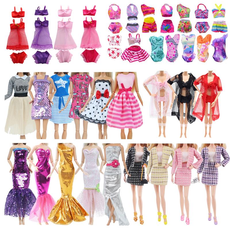 Random 4 sets/Lot 11.5in/30cm Doll Clothes Fashion Outfits Sexy Swimsuits Sport Wear Casual Dresses Doll Accessories Kid's Playthings