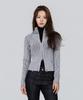 PHOS333 W Stand Neck Knit Zip-Up/Grey