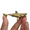 Copper Brass Shark Figurines Cute Shark Sculpture Tea Pets Mini Shark Statue  Birthday Gift