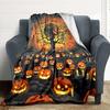 1pc Halloween Pumpkins Blanket, Lightweight Flannel Throw Blanket for Sofa, Bed, Travel, Camping, Living Room, Office, Couch, Chair, and Bed