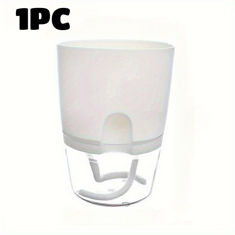 

5PCS Plastic Flower Pot Self Watering Double Layer Hydroponic Pot Cotton Rope Watering Small Plant Pot with Injection Port