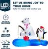 JOYFY 6 FT Long Christmas Inflatable Polar Bear Fishing with Penguin Decoration Blow Up Yard Decor Built-in LEDs for Christmas