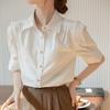 Blue Shirt Interview Summer 1116 New French Commuter Shirt Temperament Short Sleeve Professional Polo Collar Top Trend