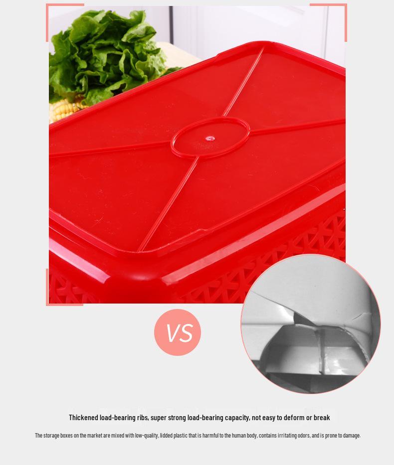 Dual-Layer Large Capacity Handheld Basket for Kitchen and Supermarket Use
