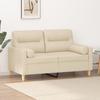 Vidaxl 2-Seater Sofa With Cushions, Cream, 120 Cm, Fabric