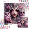 New Arrival 5D DIY Full Circle Diamond Painting "Owl and Goddess" Embroidery Cross Stitch Home Decor Gift
