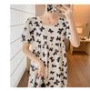 Plus Size Summer Maternity Dress: Square Neck, Butterfly Midi, Short Sleeve