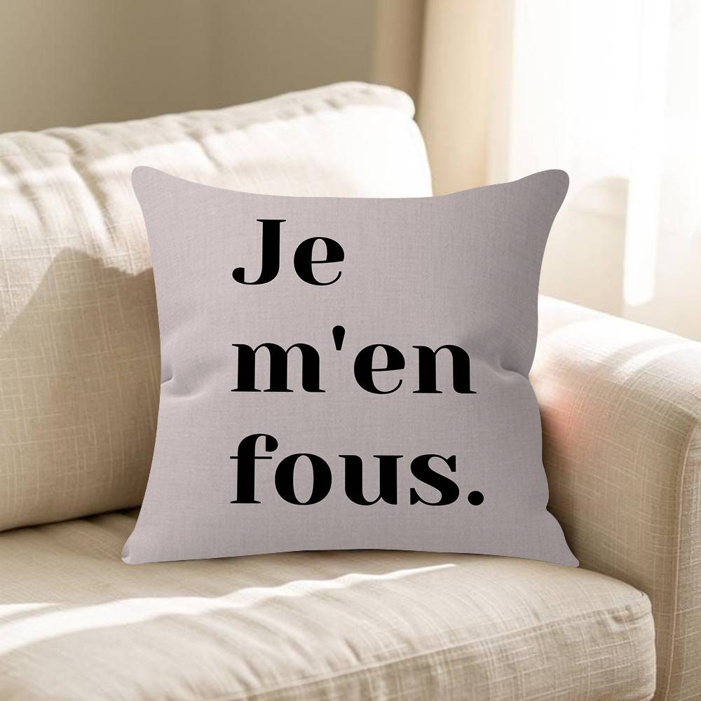 

Je Men Fous French Quote Pillow Cushion Cover Pillowcase Living Room Sofa Home Decor Customized 30x30 cm