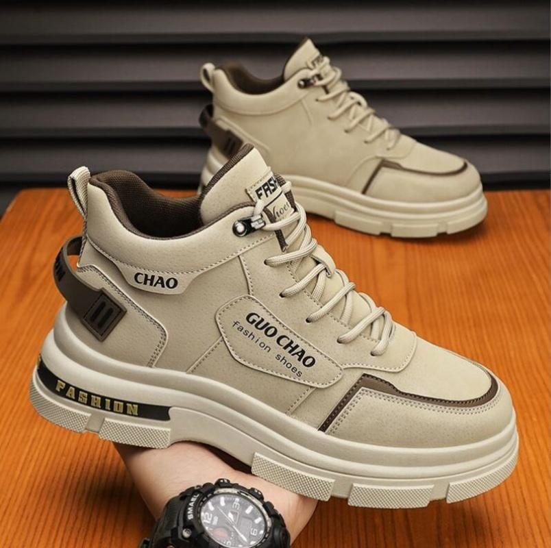 Men S Casual Sneakers High Quality Comfortable High Top Ankle Boots Chelsea Fashion Cowboy Work Shoes Trend Versatiled Hombres