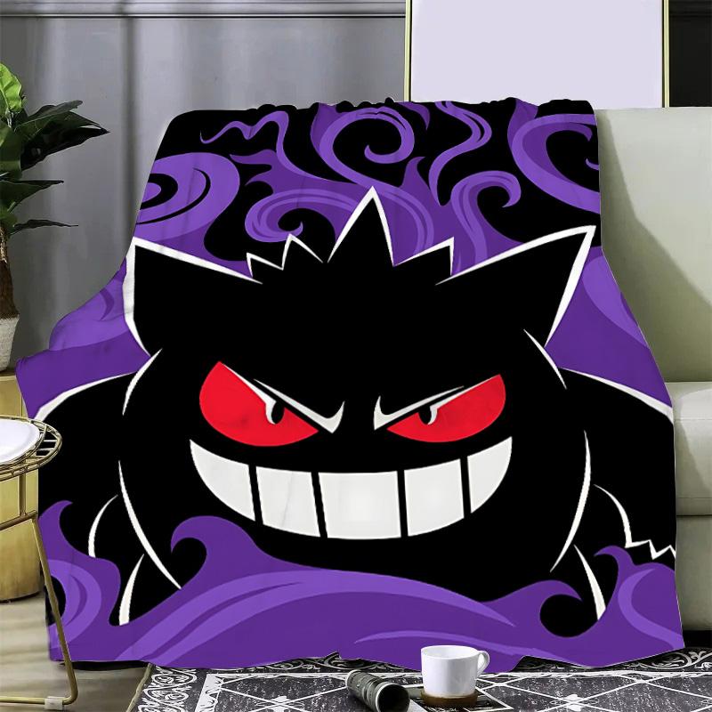Anime Pokemon Gengar Printed Blanket Picnic Blankets Warm Blanket Soft and Comfortable Blanket Home Travel Birthday Gift