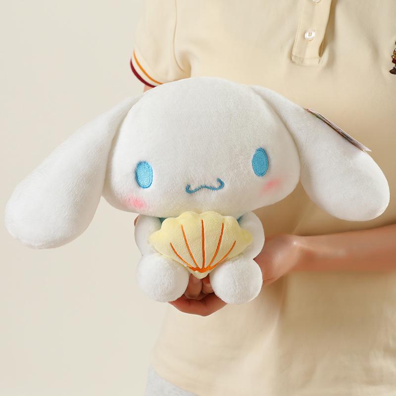 Japanese Genuine Sanrio Ocean Series Cinnamoroll Cartoon Plush Toy Bedroom Sofa Decoration Gift for Children and Friends