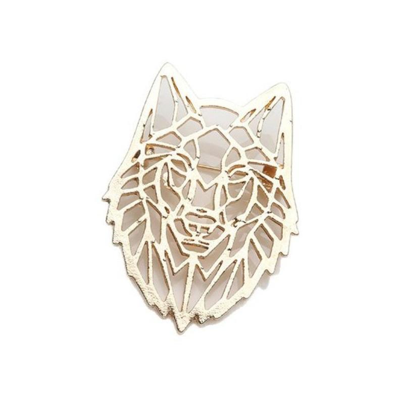 Animal Wolf Head Brooch For Men Women Stainless Steel Punk Lapel Pins Suit Collar Badges On Backpack Jewelry