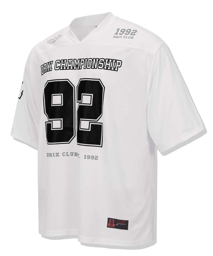 DRIX Maglia Rugby Oversize in Rete Manica Corta_Bianco