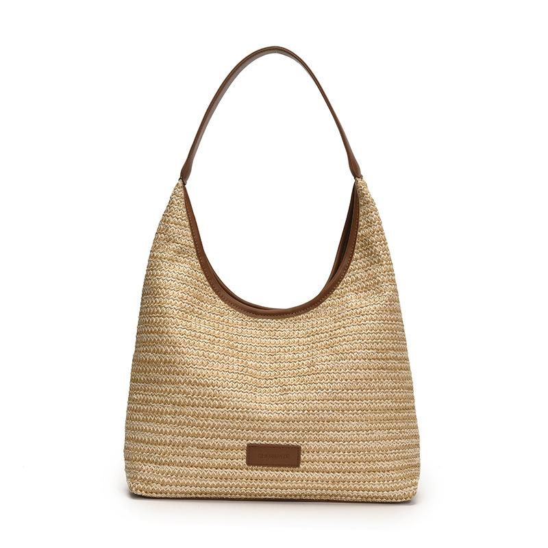 Trend Fashion Popular Handbag Women's 2025 New Korean Versatile Shoulder Bag Simple Woven Underarm Bucket Bag