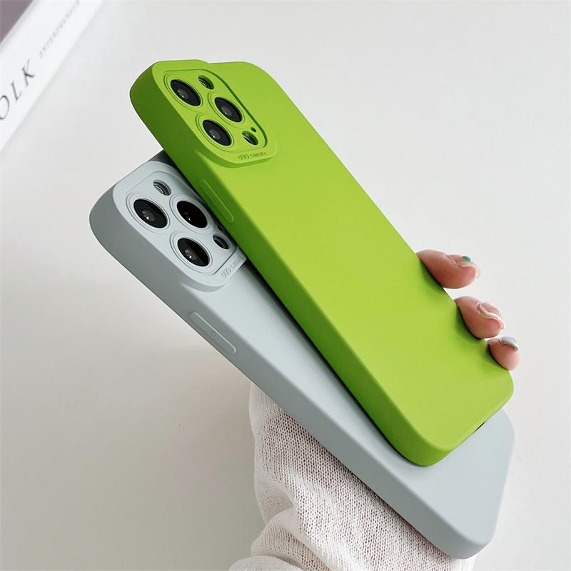 Colorful Soft Silicone Case For iPhone 15 14 Pro Max 13 12 Mini 11 Pro Max 7 8 SE 2020 Camera Protection Phone Cover
