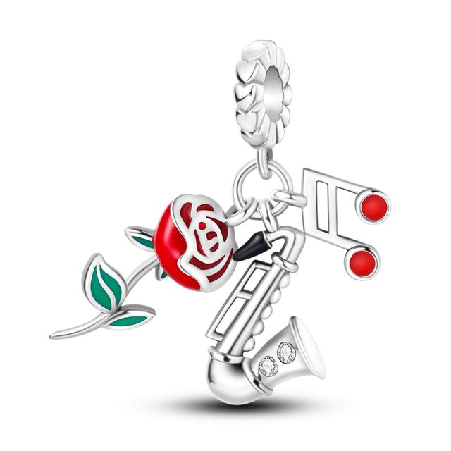 925 Silver Charms Glow-in-the-dark Bulb Firefly Pendant Dangle Charm Fit Fashion Style Bracelet Pendent Women Jewelry