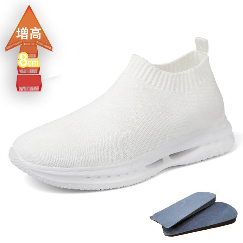 

Invisible heightening shoes 8CM set feet lazy shoes flying woven mesh breathable and lightweight running sports shoes 44
