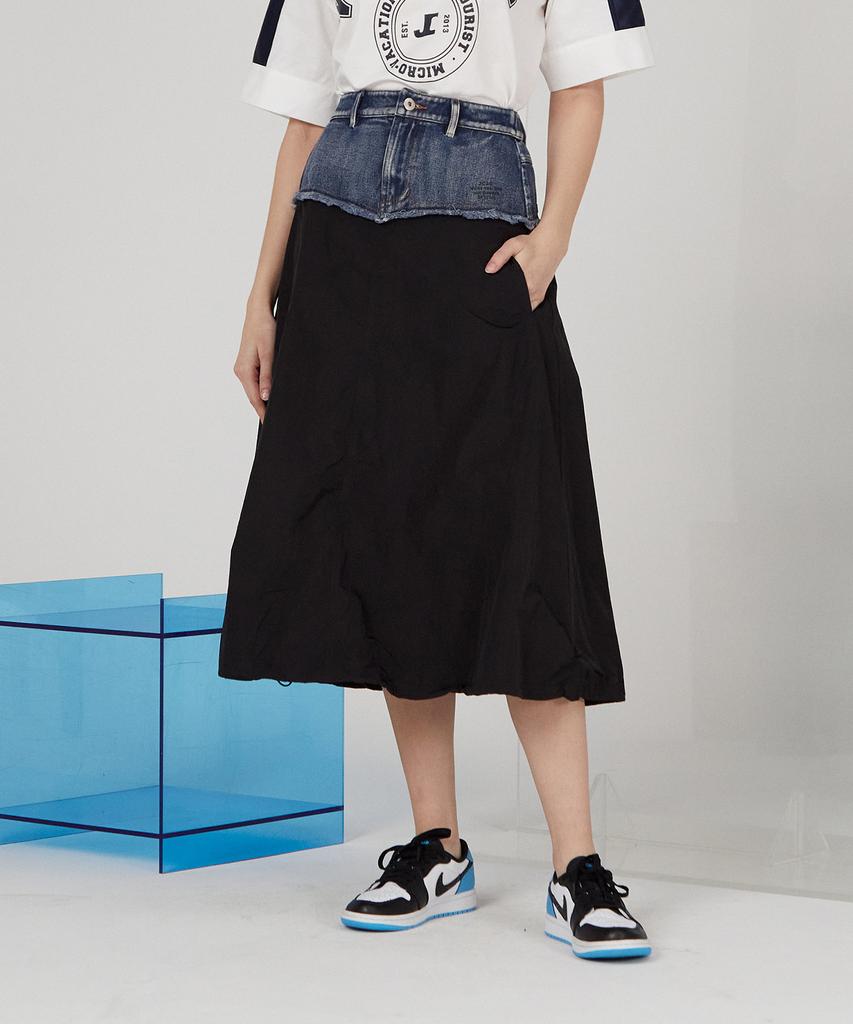JUCYJUDY J Woven Flare Mix Denim Skirt Jysk321C