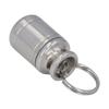 Small Portable Keychain Medication Container Organizer Airtight Stainless Steel Vitamin Holder for