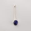 Natural Lapis Lazuli Gemstone 925 Sterling Silver Necklace Handcrafted Jewelry Women's Long Pendant 1.79" PP-69-32
