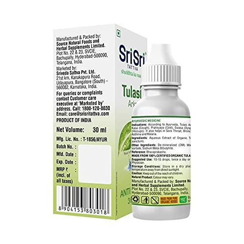Sri Sri Tattva Tulasi Arka 30ml Pack of 1 | Natural Immunity Booster Drops for Adults