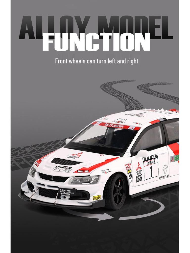 Mitsubishi Evo 1:32 Alloy Car Model with Pull-Back and Sound Effects - EVO Rally Series Collectible Ornament