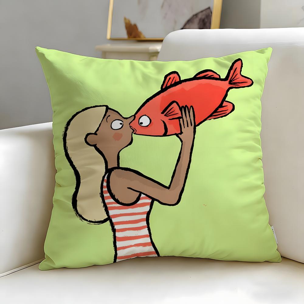 Klassische Künstlerin Jean-Jullien Kissenbezug Weich & Leicht zu Waschen – Vielseitig für Sofa, Bett, Reise und Büro