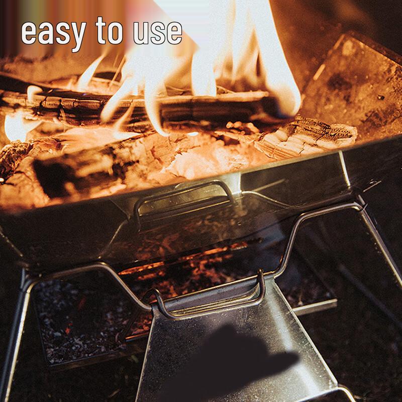 Portable Folding Stainless Steel Barbecue Grill & Fire Pit