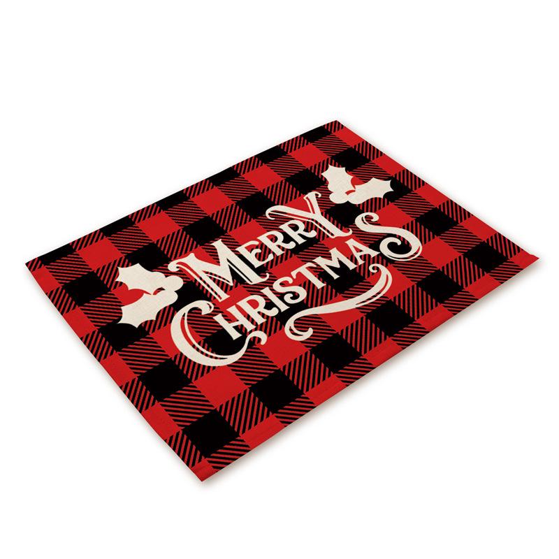 Western Style Stain-Proof Linen Placemat - Heat-Insulating and Decorative Christmas Table Mat