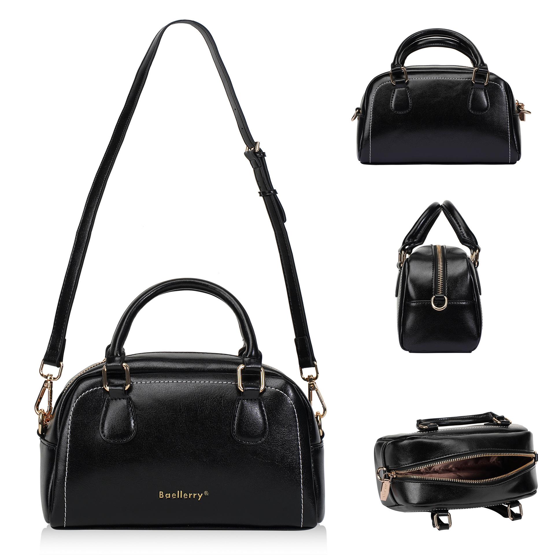 Women s small messenger bag oil wax leather large capacity versatile handheld women s bag high-end fashion shoulder bag one size