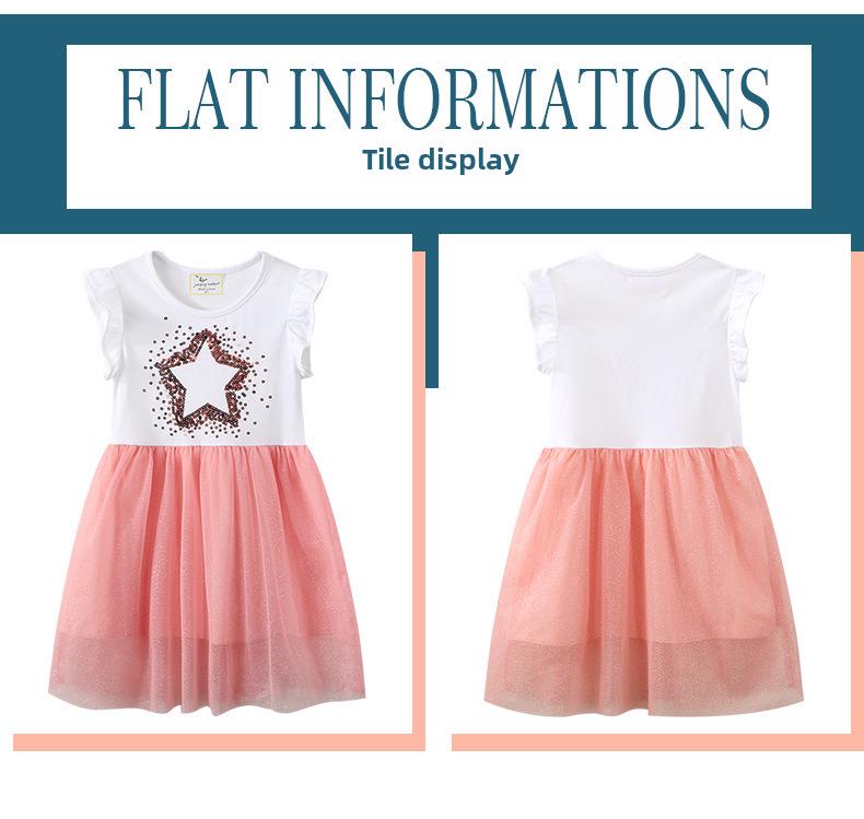 Dívčí letní šaty – evropský a americký styl, pletené s flitrovou výšivkou