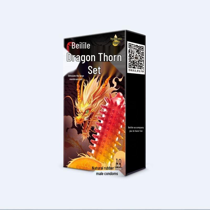 Beilile Ultra-Thin Large Dotted Condoms 10 Pack for Clitoral Stimulation - Adult Intimate Family Planning Supplies