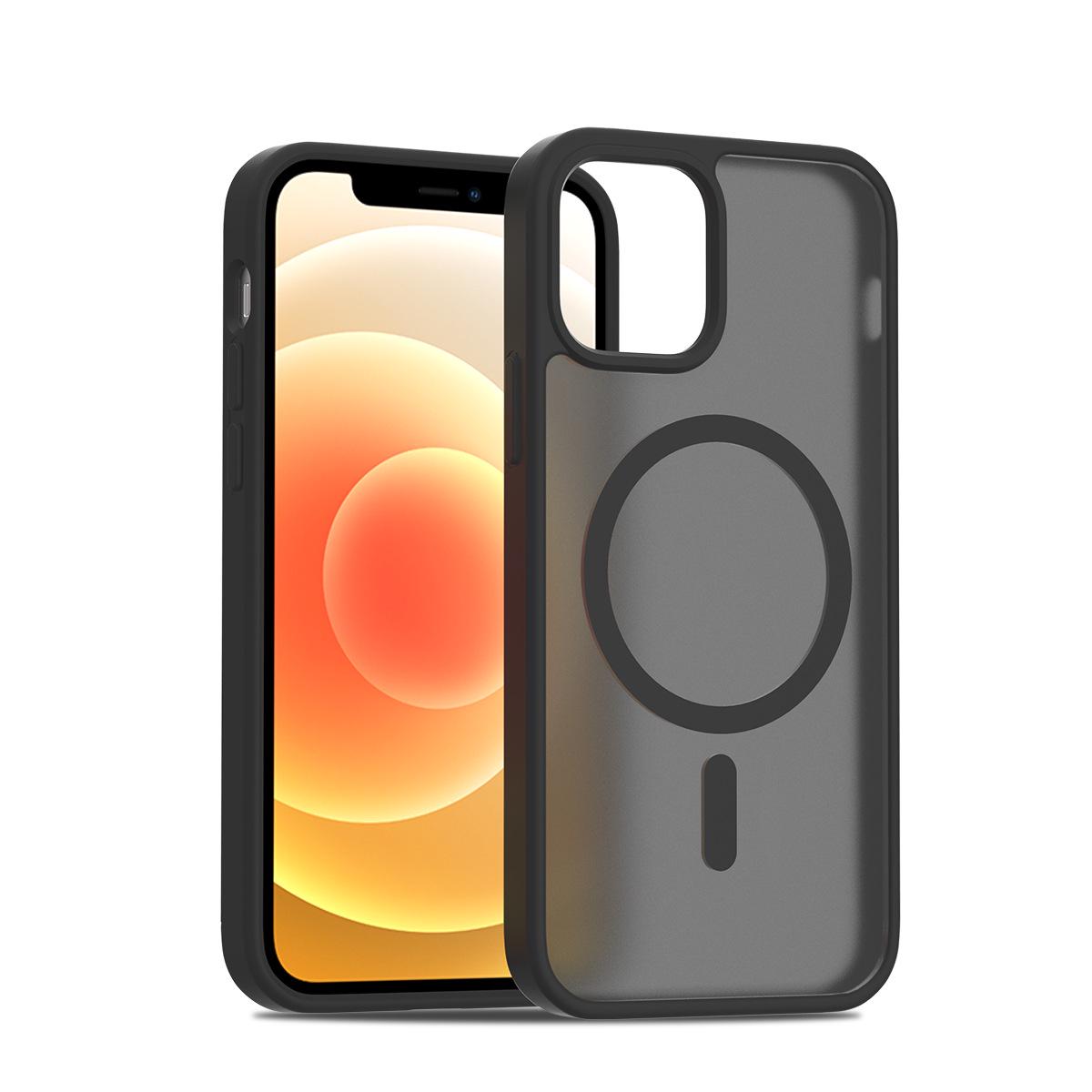 

iPhone 12 Pro Max Silver Shield Magnetic Semi-Transparent Phone Case 12 Pro Max чорний