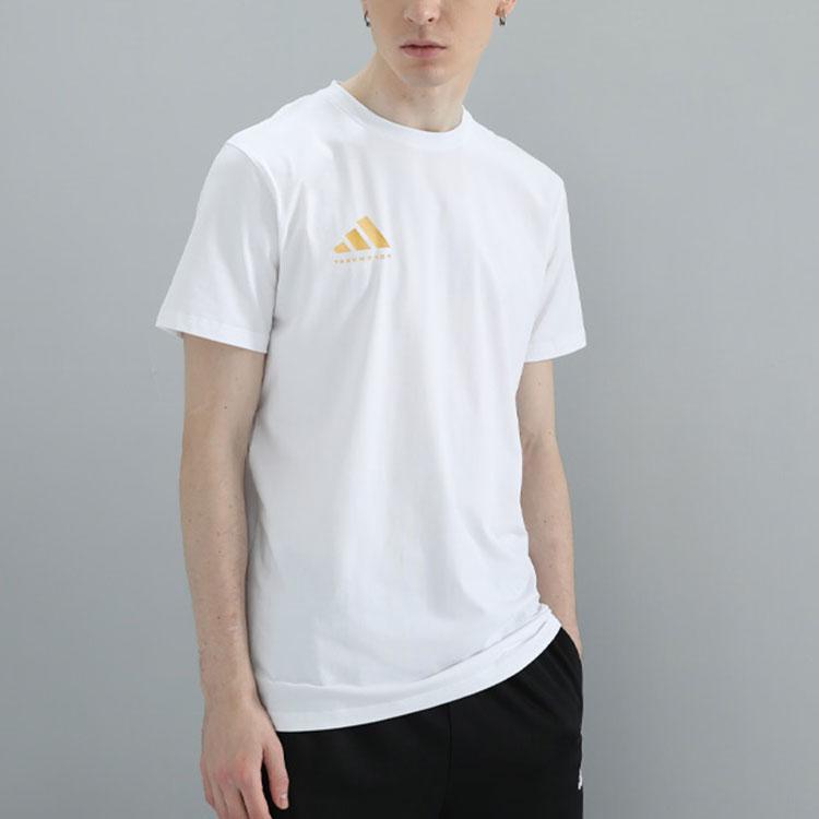Adidas SS24 Printed Logo Comfortable Breathable Lightweight Sports Running Quick-Dry Crew Neck Short Sleeve T-Shirt Unisex Tops White ADICLTS24CTK-WG