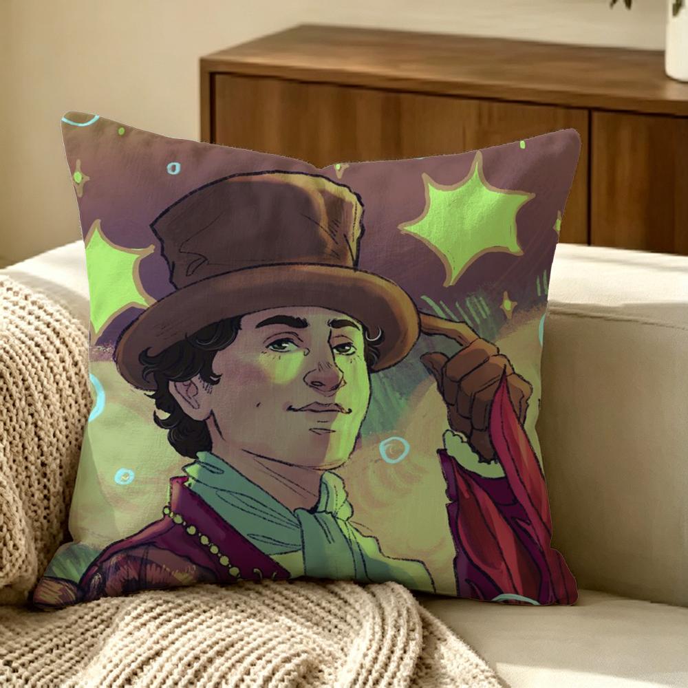 Tvshow Wonkas Cushion Cover Pillow Cover Nordic Minimalist Throw Doublesided Print Cushion Case For Sofa Bedroom Decor