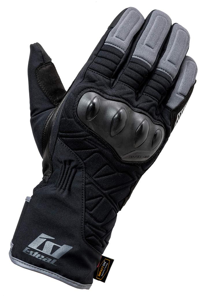 Yamashiro IDEAL Motorcycle Winter Long Gloves ID-108 GEO, Gray, Size M, ID108GY/M