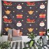 Christmas Pattern with Santa and Reindeer Pattern Wall Hanging Tapestry Decorative Tapestry Home Decor for Bedroom and Living Room