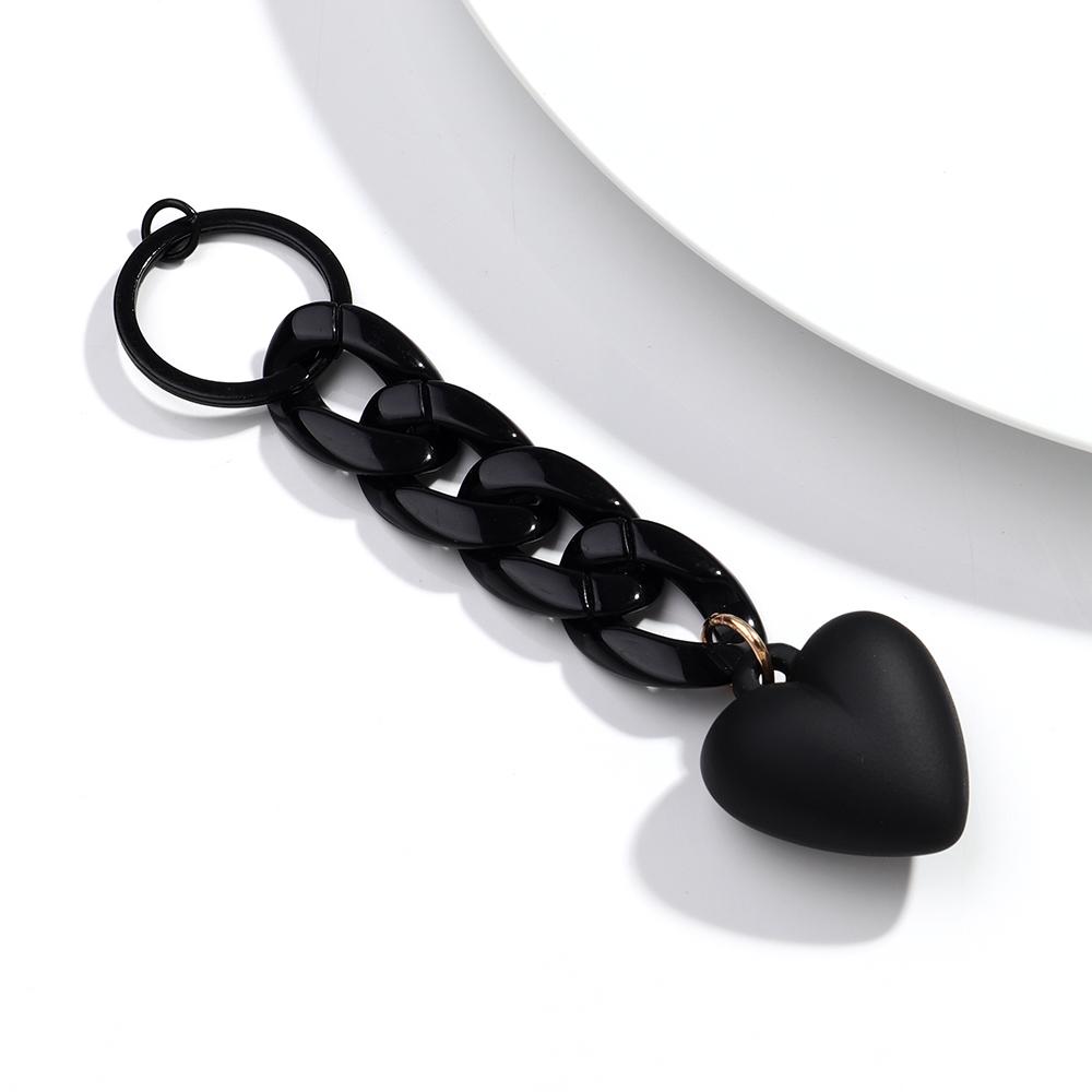 Handmade Heart Keychain Acrylic Plastic Link Chain Key Ring For Women Girls Handbag Pendant Accessorie Car Keys Jewelry Gifts