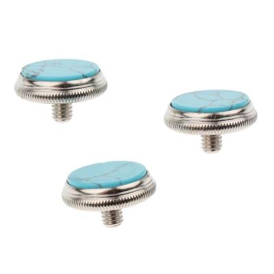 3pcs/set Trumpet Valve Cap Metal Replacement Trumpet Finger Buttons Shell Buttons Trumpet Repairing Instruments Parts