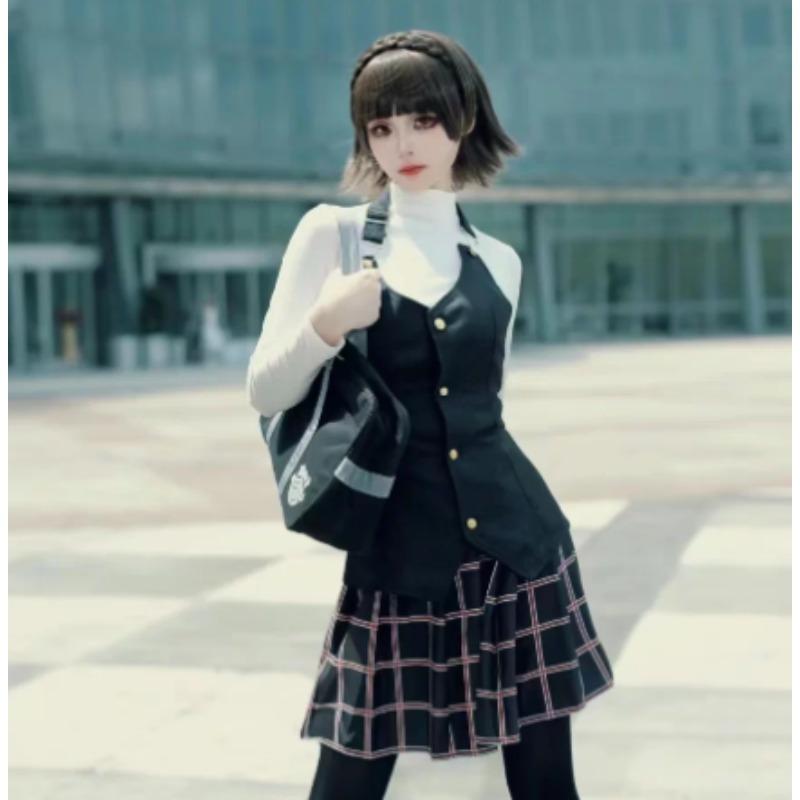 Szkolny Strój Cosplay Makoto Niijima, Zestaw do Występów Scenicznych Anime z Gry Persona 5