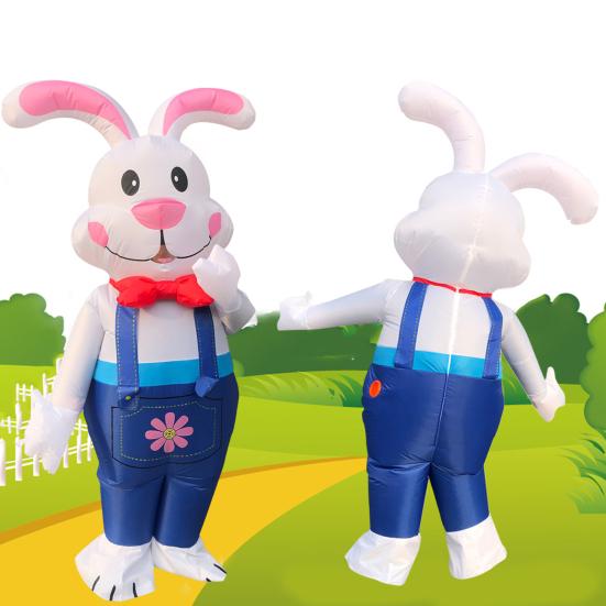 1 sett kanin oppblåsbar kostyme Lekkasjesikker vanntett smussbestandig anti-rive sammenleggbar kanin cosplay dress for fest