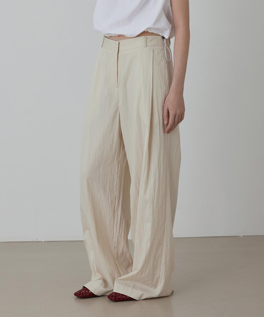 Kwinseulaebis Cooling Rayon Back Banding Semi Wide Fit Trouser Slacks_Pants_3Colors