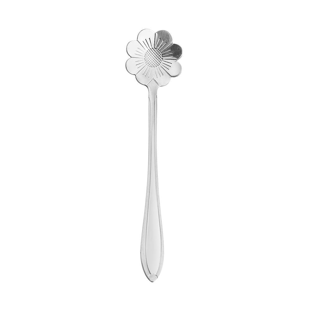 Gold Plated Christmas Flower Mixing Spoon - Japanese Stainless Steel Coffee Stirrer with Custom Logo Option.