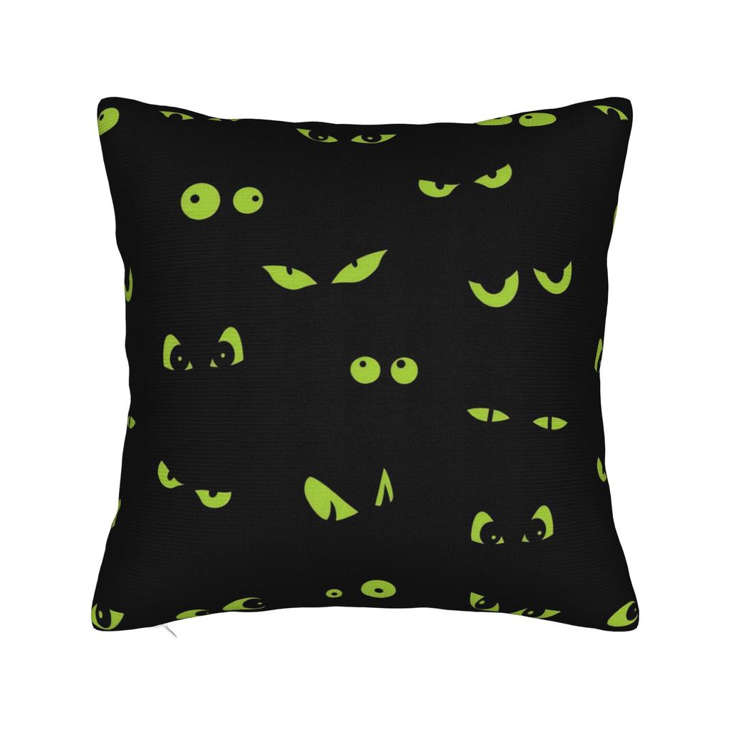 Horror Pumpkin Face Halloween Square Pillow Case Cushion Cover Novelty Zipper Decorative Pillowcase for Home 18"